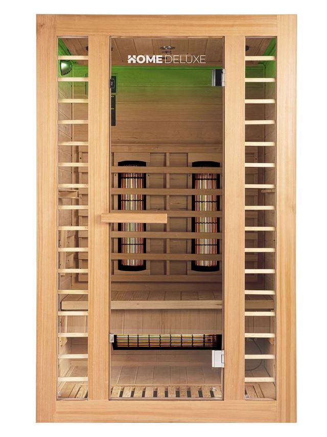 Infrarot-Gesundheitskabine für Zuhause, mit Ambientebeleuchtung und Bluetooth Radio, Größe M, 120 x 105 cm
