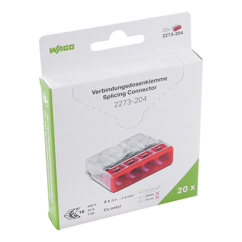 Wago lasklem 0,5 - 2,5mm² 4-polig