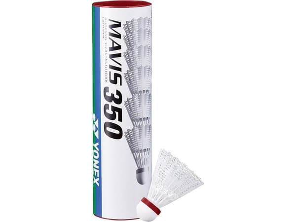 YONEX Mavis 350, Syntetisk fjærball, Gult, 6 stykker, Rør
