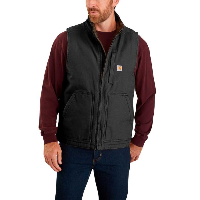 Washed Duck Lined Mock Neck Vest Men herrevest