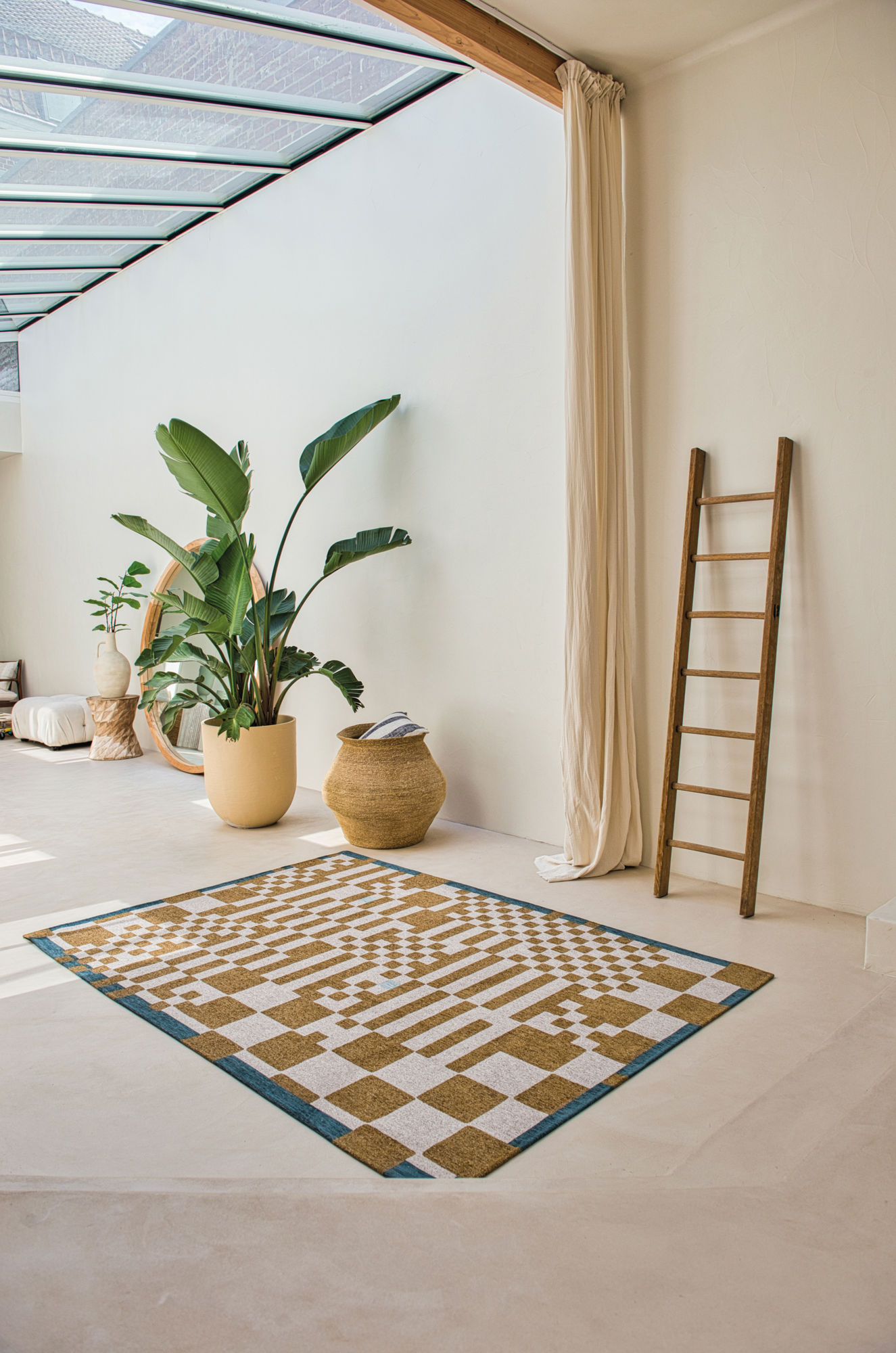 Ecorugs vloerkleed Chess goud 200x280 cm