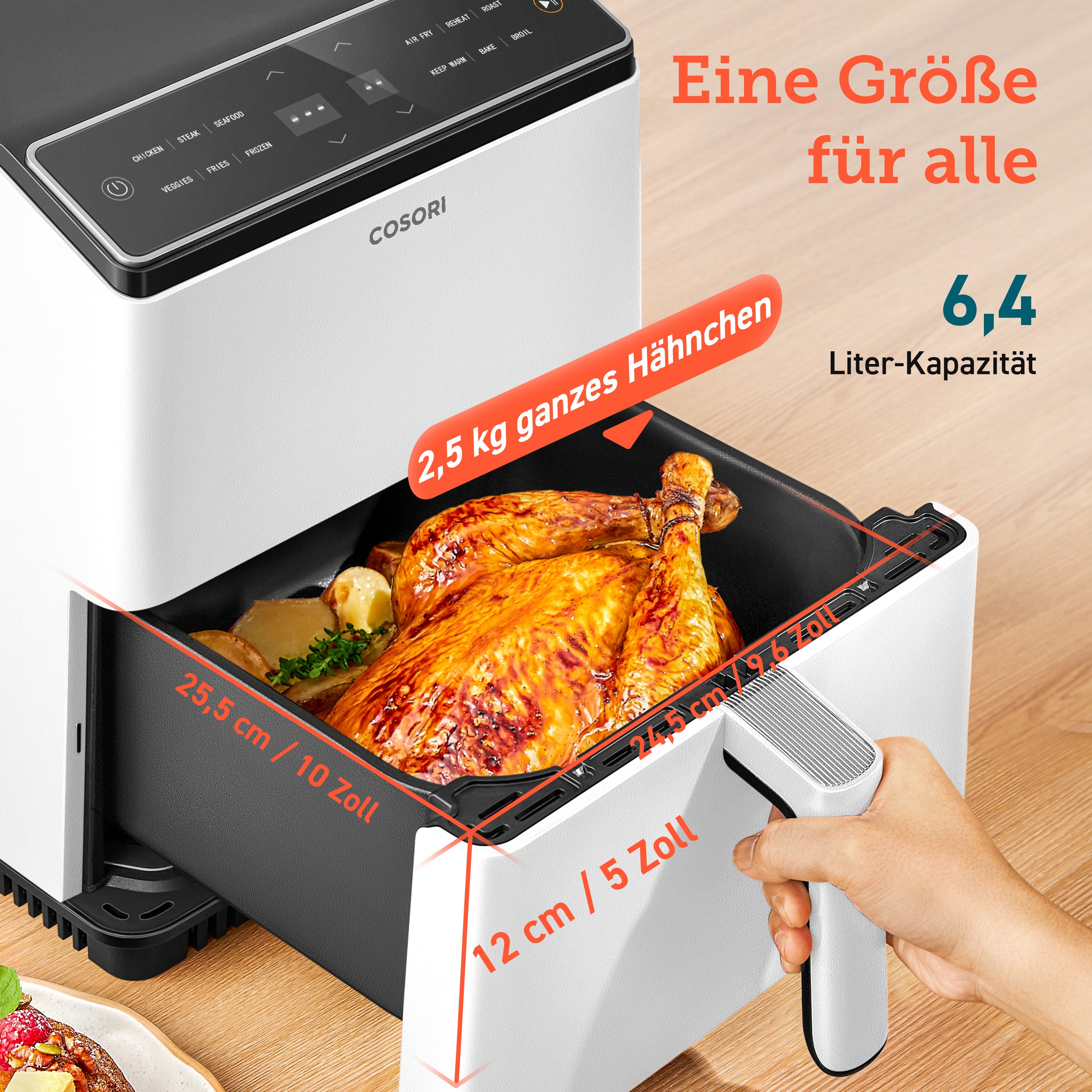 Cosori 6.4-Liter Smart Heißluftfritteuse Dual Blaze