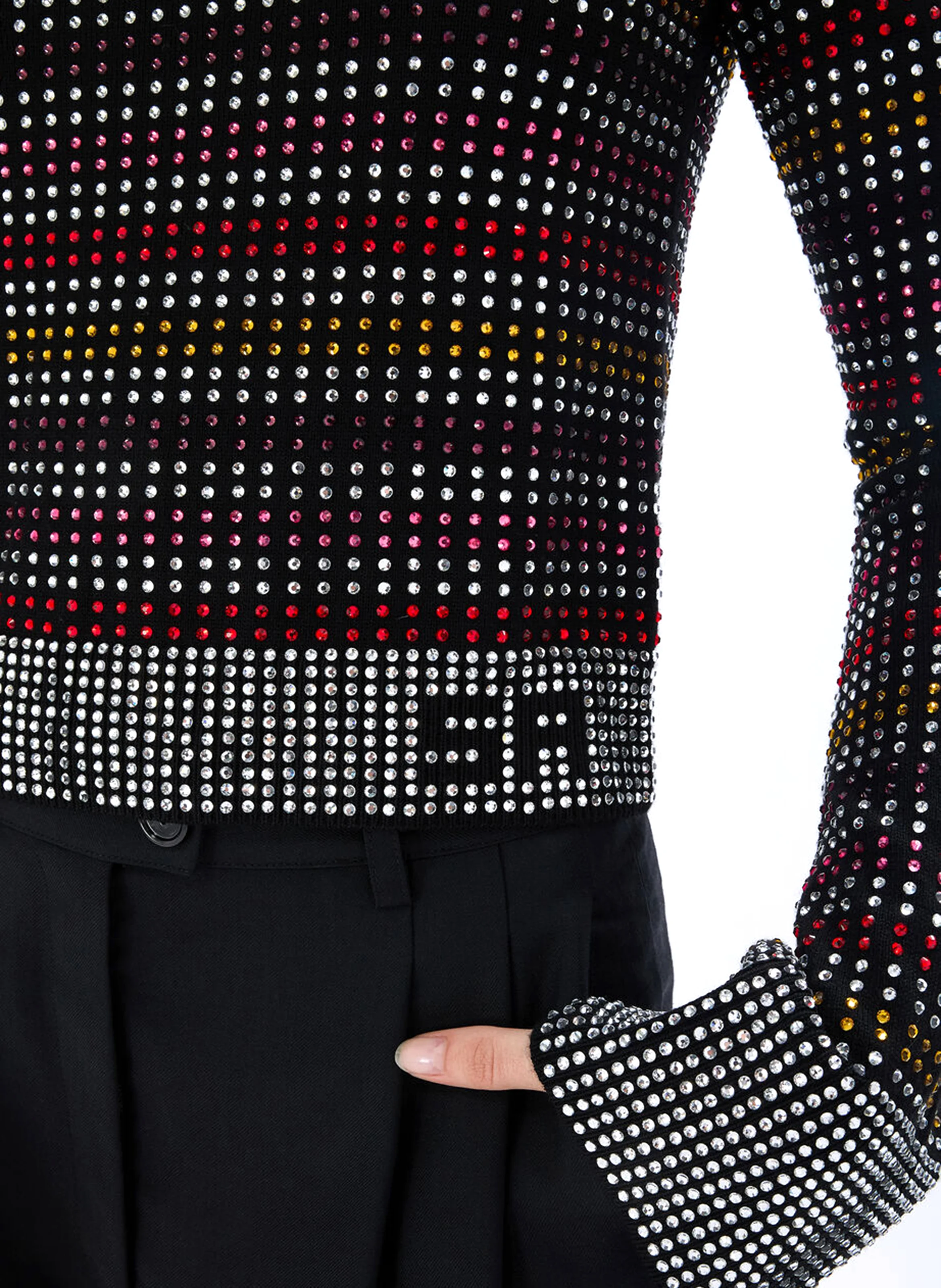 Pull col rond en laine mélangée | Multicolore