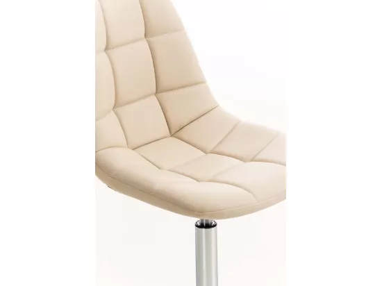 Chaise de bureau - Similicuir & Métal chromé - Crème - Emil