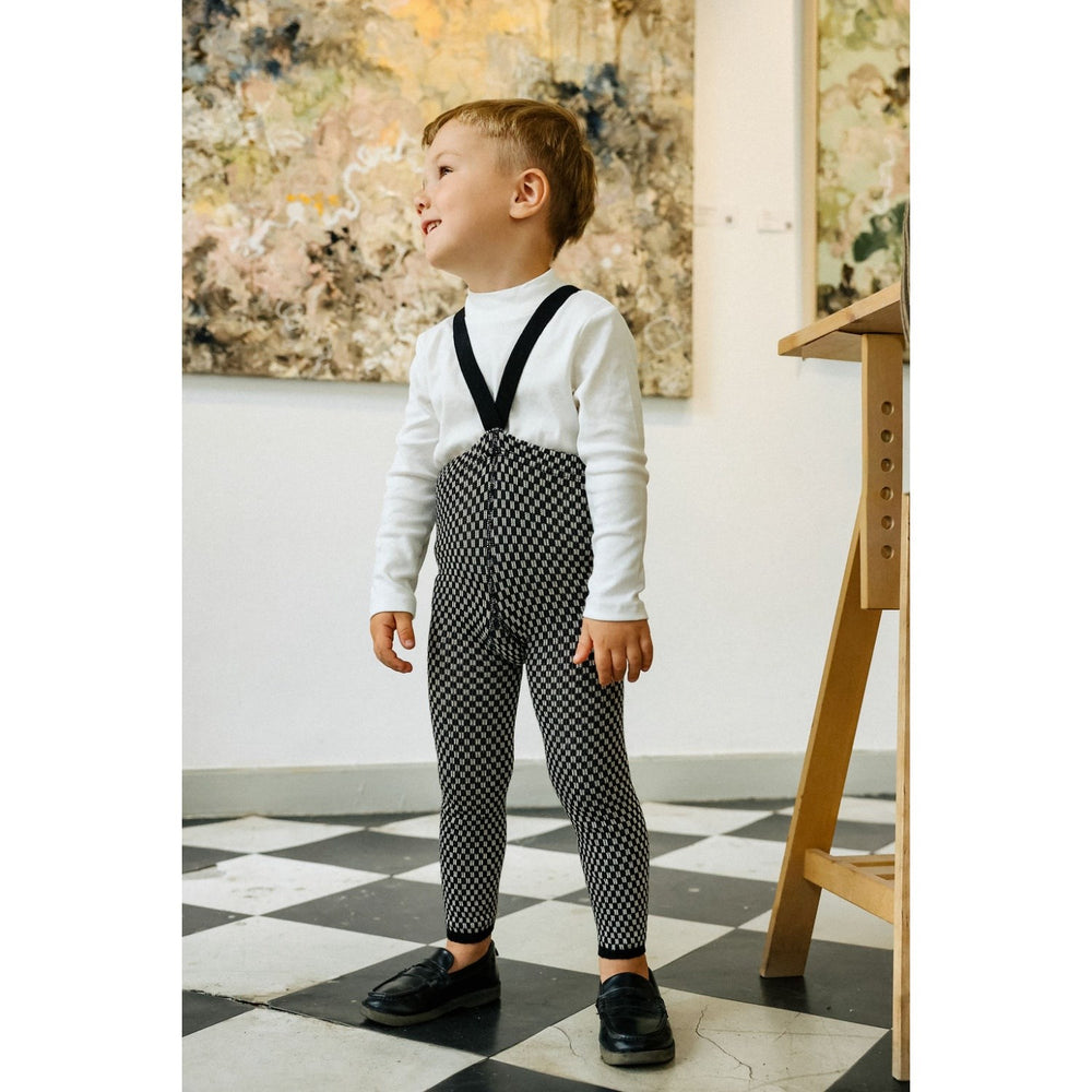 Køb Silly Silas Black X White Checked Special Footless Strømpebukser