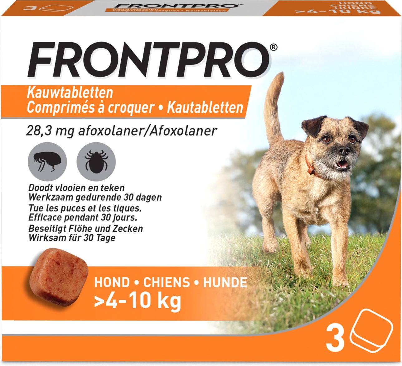 Frontpro vlooientablet hond middelgroot 3 stuks