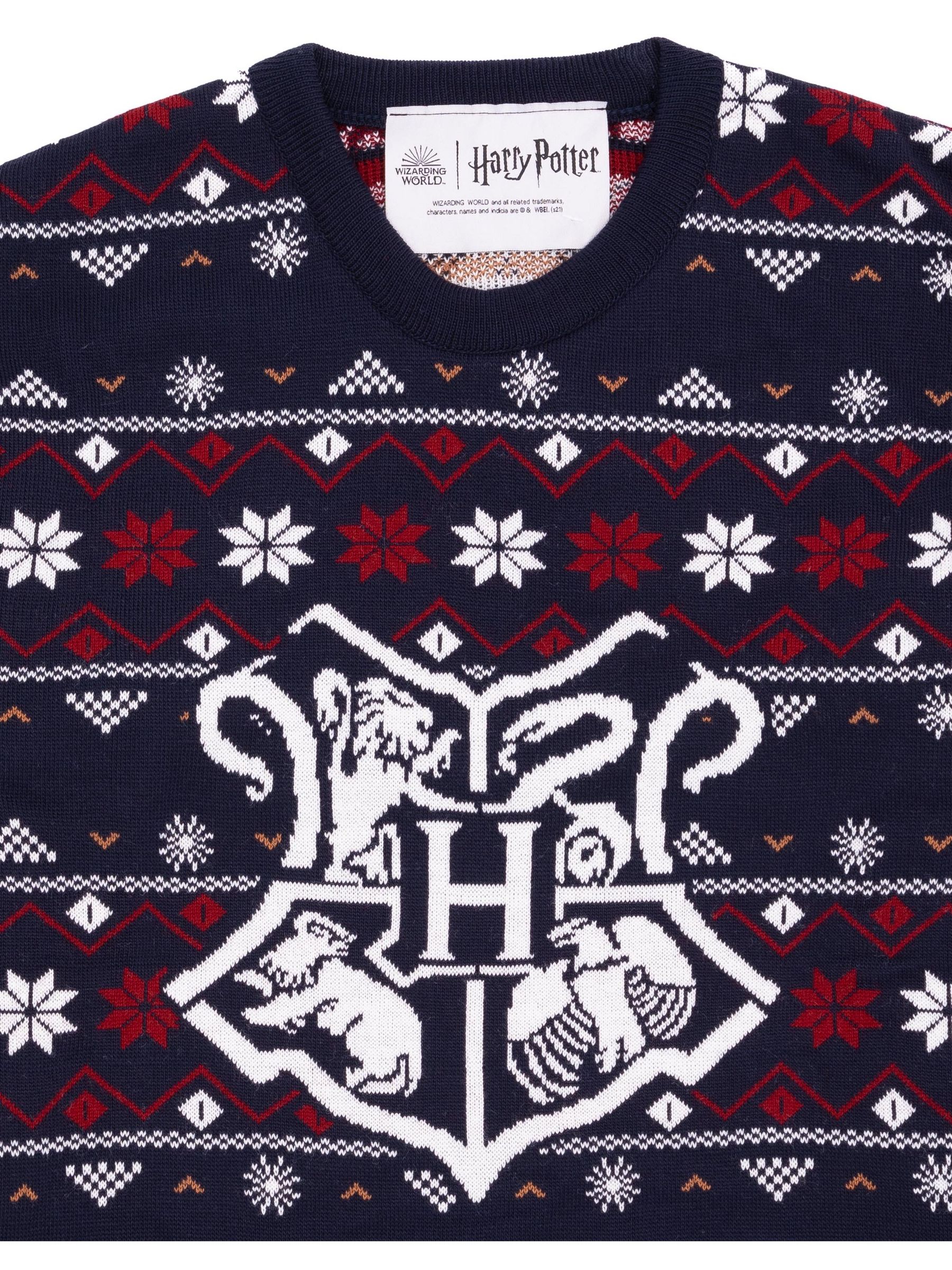 Blauw Harry Potter - Vanilla Underground - Gelicentieerde gebreide herenkersttrui