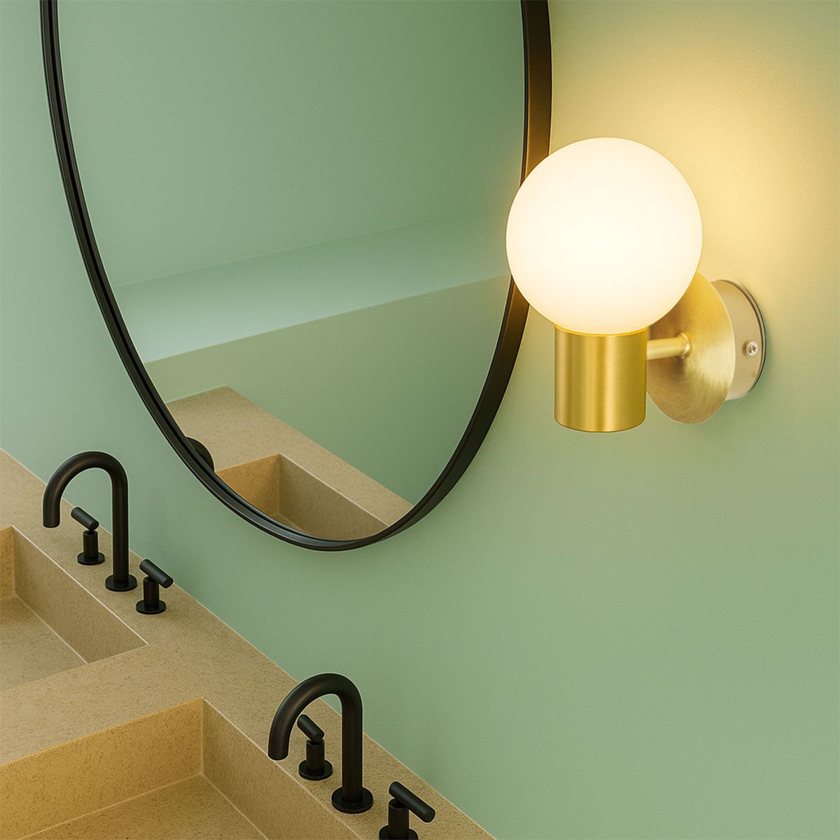 Moderne wandlamp goud IP44 - Cederic Up