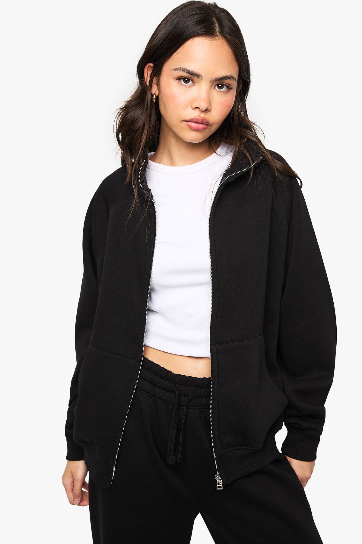 boohoo Survêtement bomber à couture raglan à zip intégral