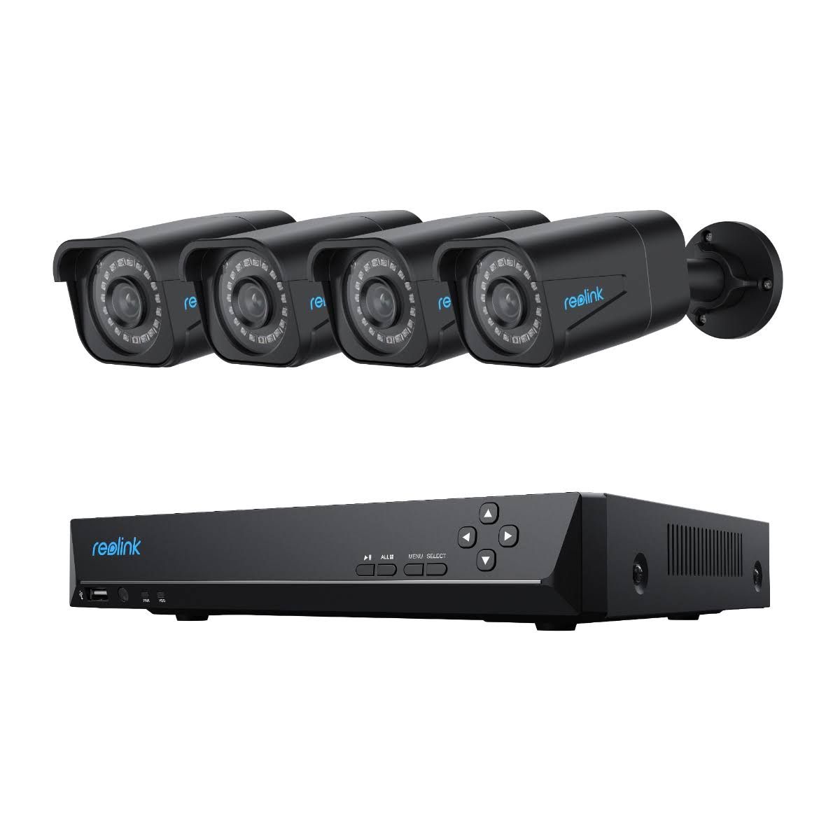 4K Smart PoE Sicherheitskit mit 8-Kanal NVR, mit Personen-/Fahrzeugalarm, Nachtsicht, Integrierter 2TB HDD, 12TB Speicherkapazität - RLK8-800B4
