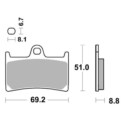 Plaquettes de freins SBS 634HS Sinter Métal Fritté avant