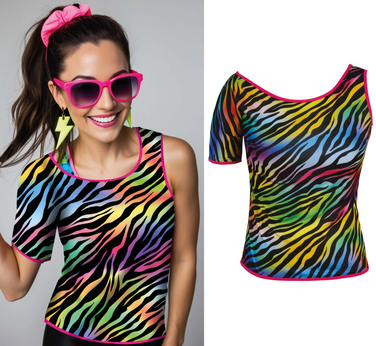 Zebra Shirt Gekleurd Dames