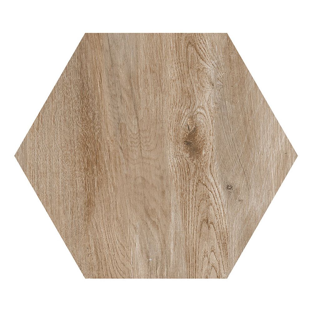 MARKSTEIN HEKSAGON FORESTA CHIARO TRESTRUKTUR BRUN 600X520X20 MM