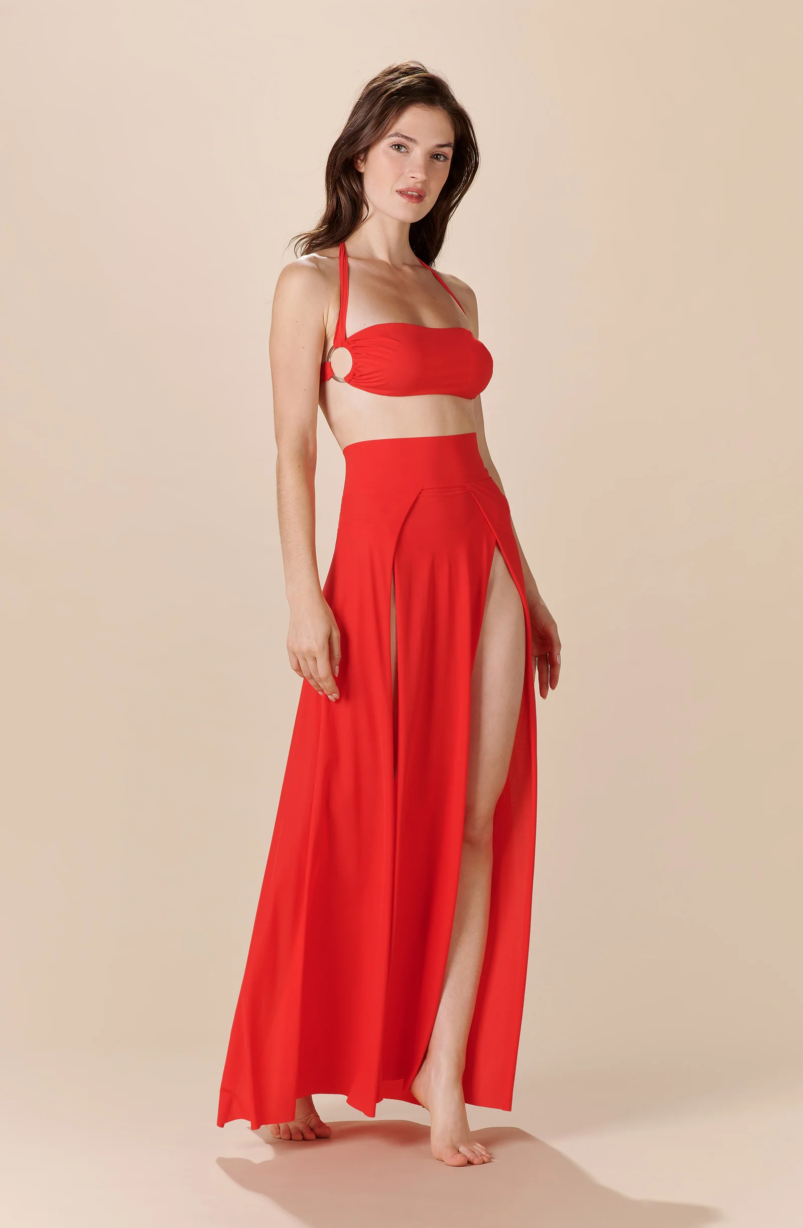 jax Jupe longue fendue rouge Rouge