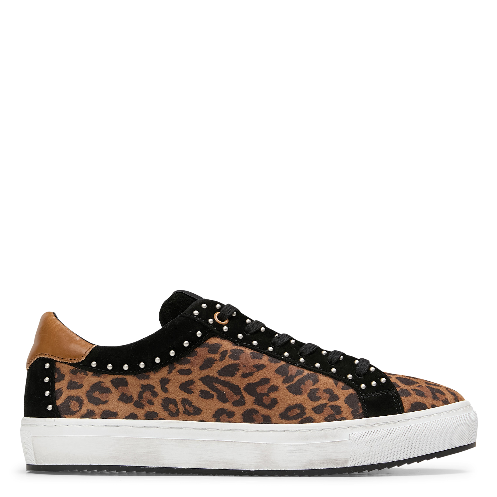 Baskets basses en cuir imprimé | Marron