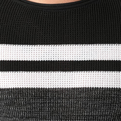 Pull Tricolore 0076 Noir Blanc Gris