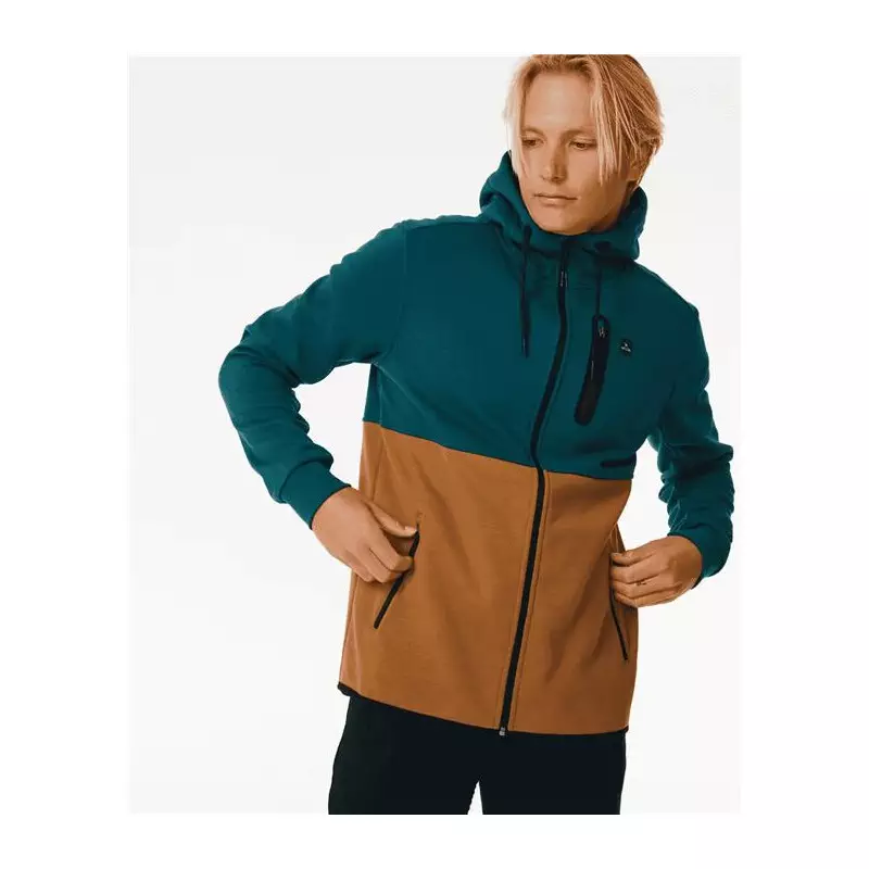 Sweat RIPCURL Anti Series Departed Zip Thr Blue Green