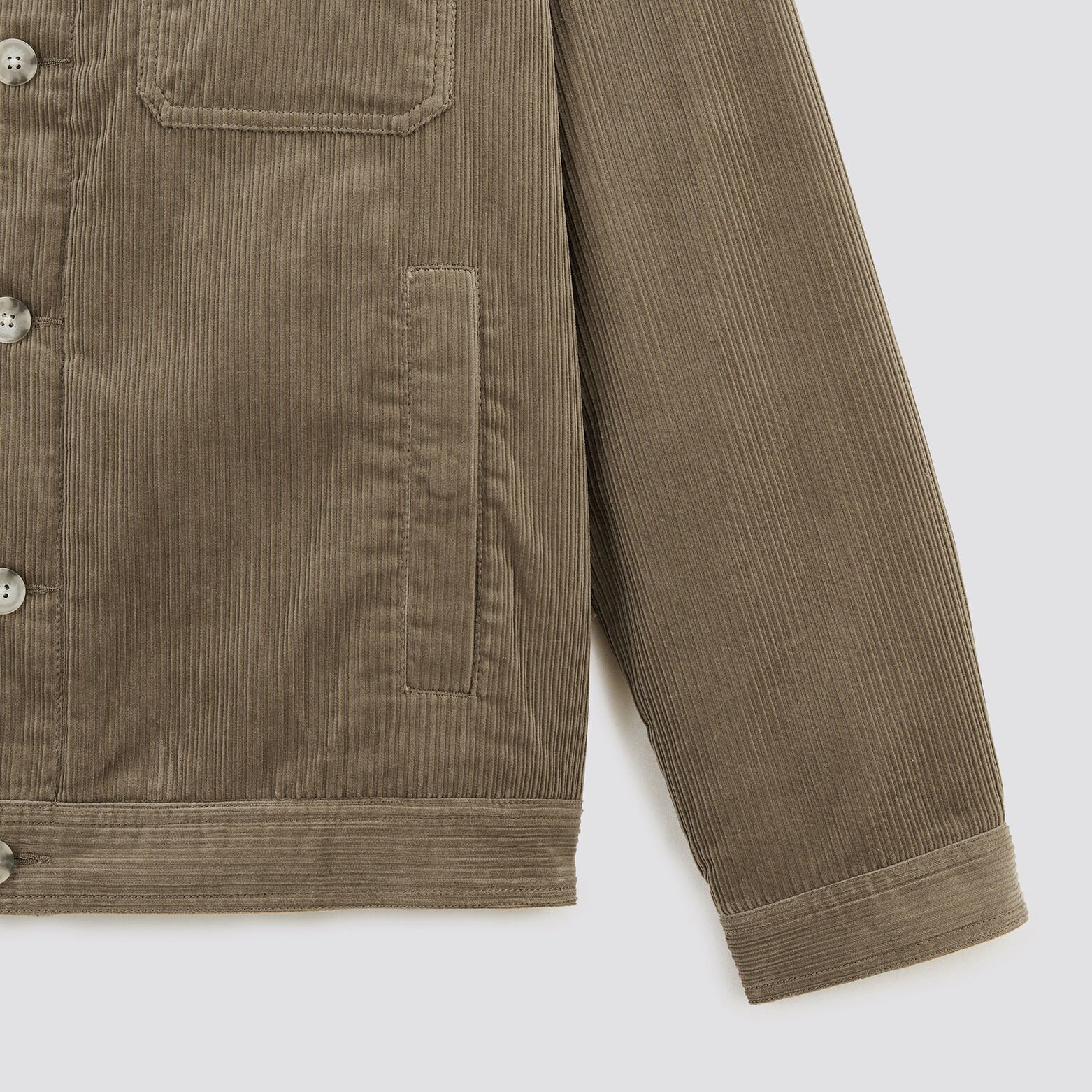 Blouson velours col chemise Beige