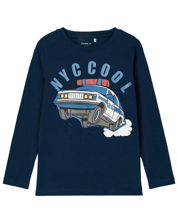 Langarmshirt NMMRAXI – NYC COOL in dunkelblau