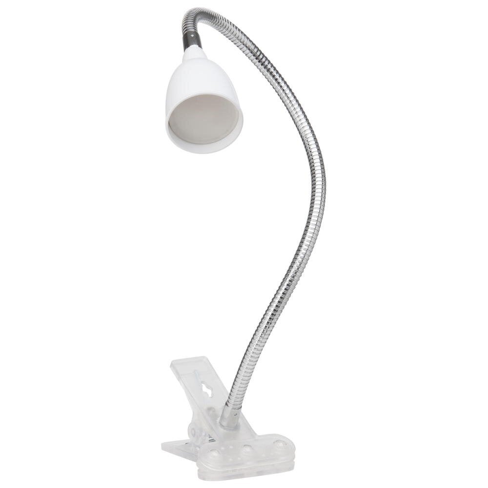Anthony LED klemlamp in zilver en wit, 2,4W, 250lm