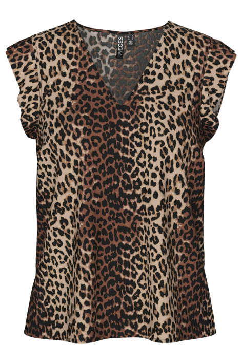 Pieces bruine dames t-shirt