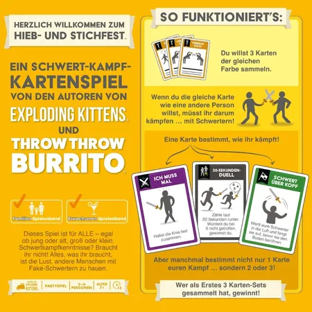 Asmodee Exploding Kittens Herzlich Willkommen zum Hieb- und Stichfest