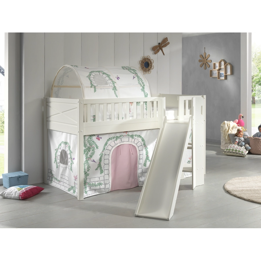 VIPACK Spielbett SCOTT 90 x 200 cm Birdy 2-teilig weiß