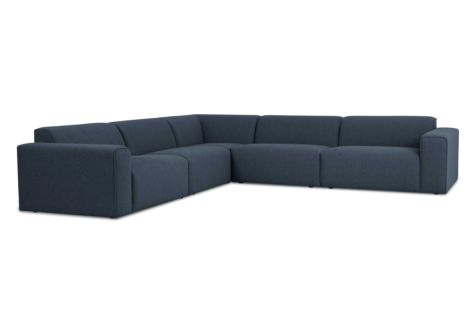 Styl hjørnesofa 33 hjørnesofa duo puter. Tekstil Lombardo 16/2 Dark Blue med sorte ben.