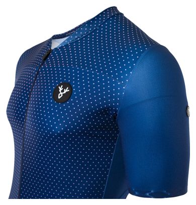 Maillot Manches Courtes LeBram Portillon Bleu Coupe Ajustée