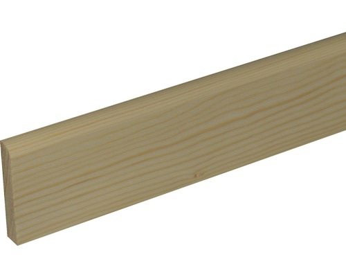 Plint sparren/grenen ruw rond knoestig 10 x 58 x 2400 mm