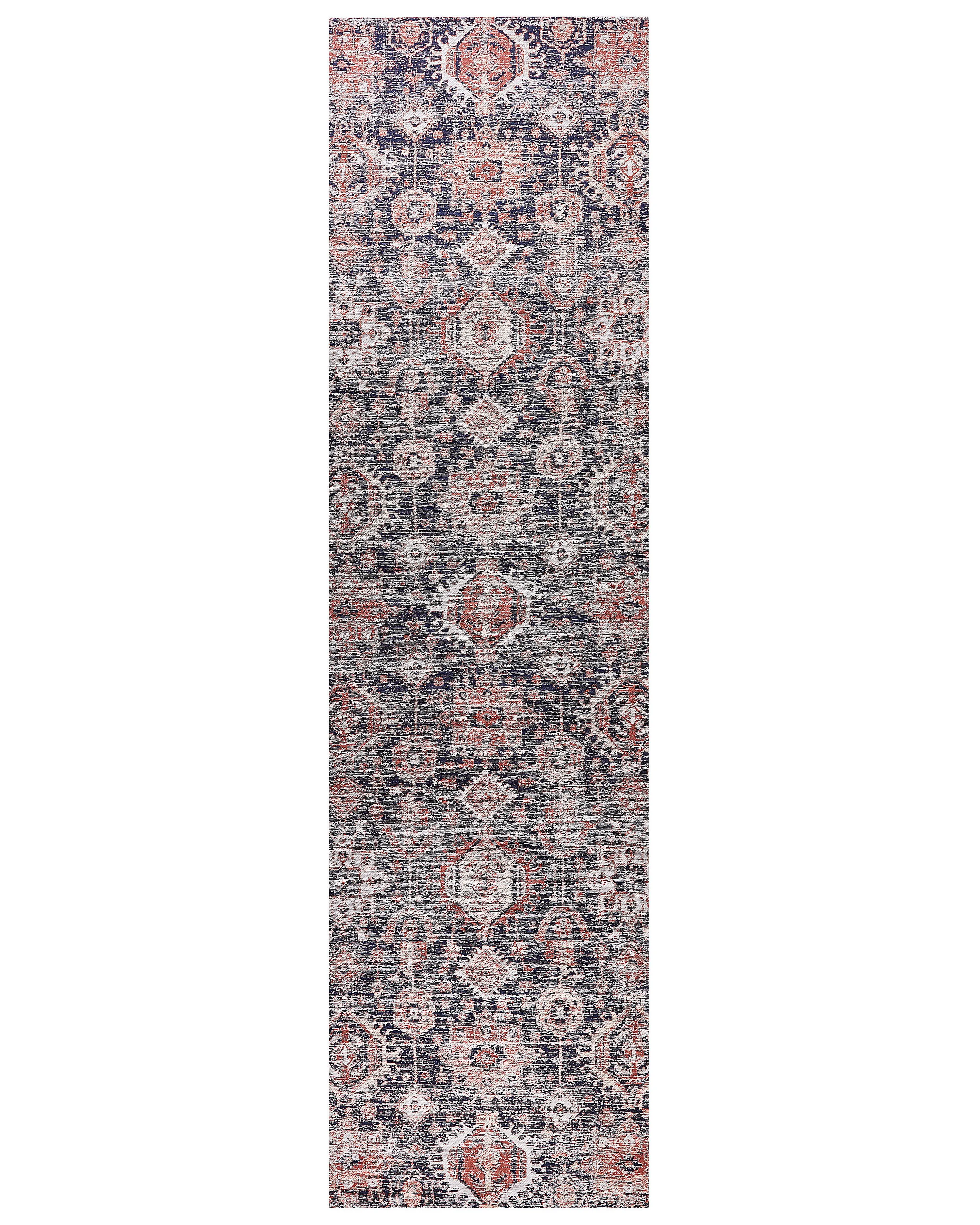Vloerkleed KURIN Blauw 80 x 300 cm Katoen