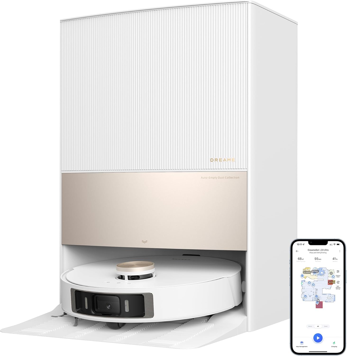 dreame L20 Ultra Roboter Staubsauger mit MopExtend-Technologie, Moppentfernung, anheben der Wischmopps, AI Action, 7000 Pa Saugroboter mit selbstreinigender Basisstation für Teppiche und Hartböden