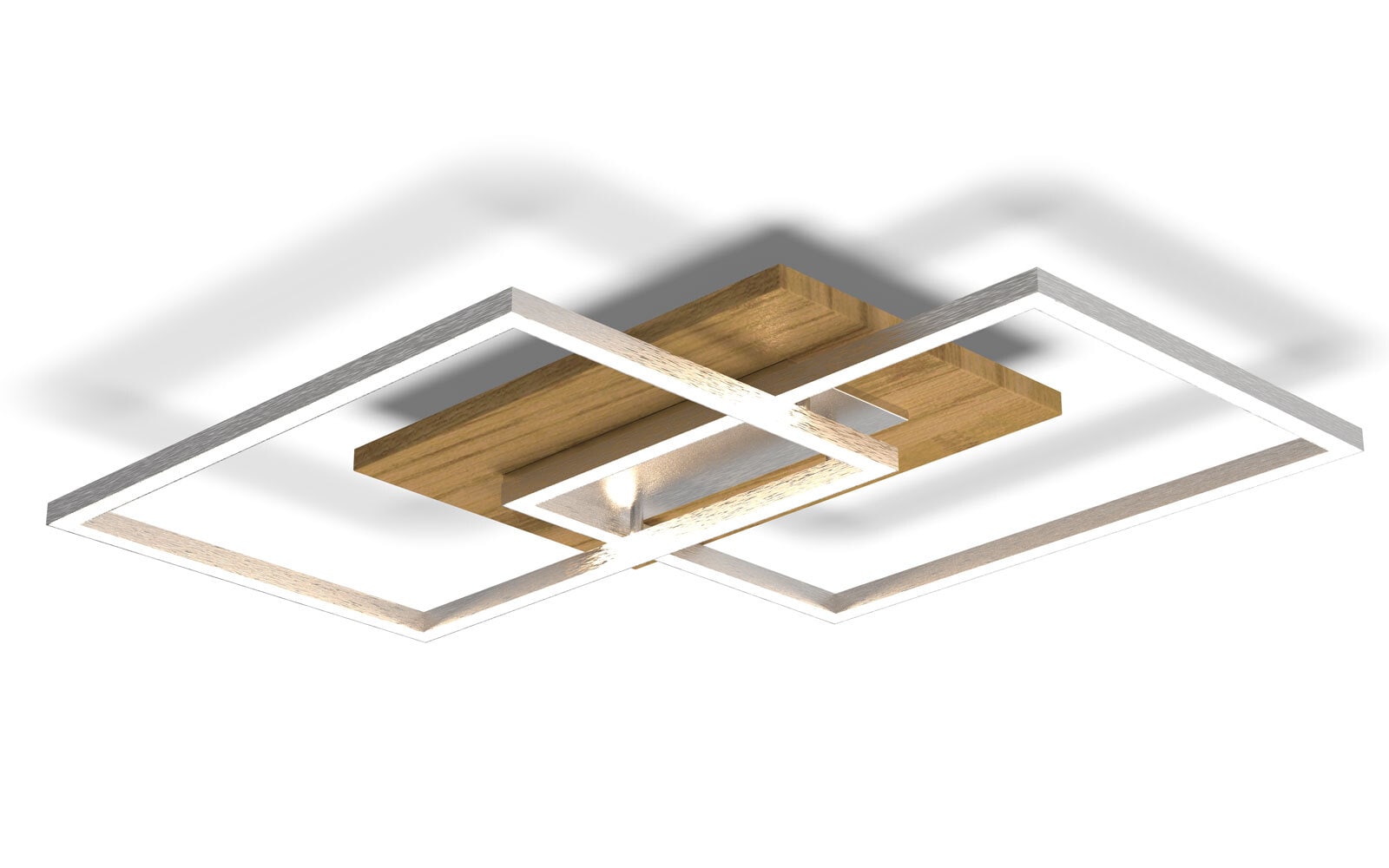 ELOBRA CCT LED Deckenlampe PANAMA 42 x 50 cm Nickelfarbig mit Holz