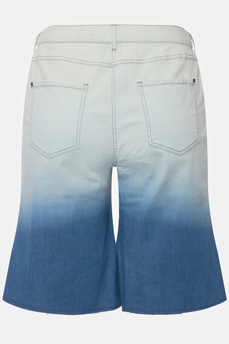 Jeansshorts Mary, Farbverlauf, weites Bein, 5-Pocket-Form
