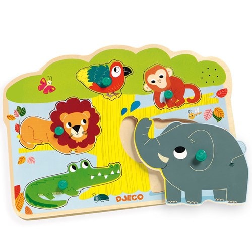 Puzzle sonore bois  12m baobab djeco
