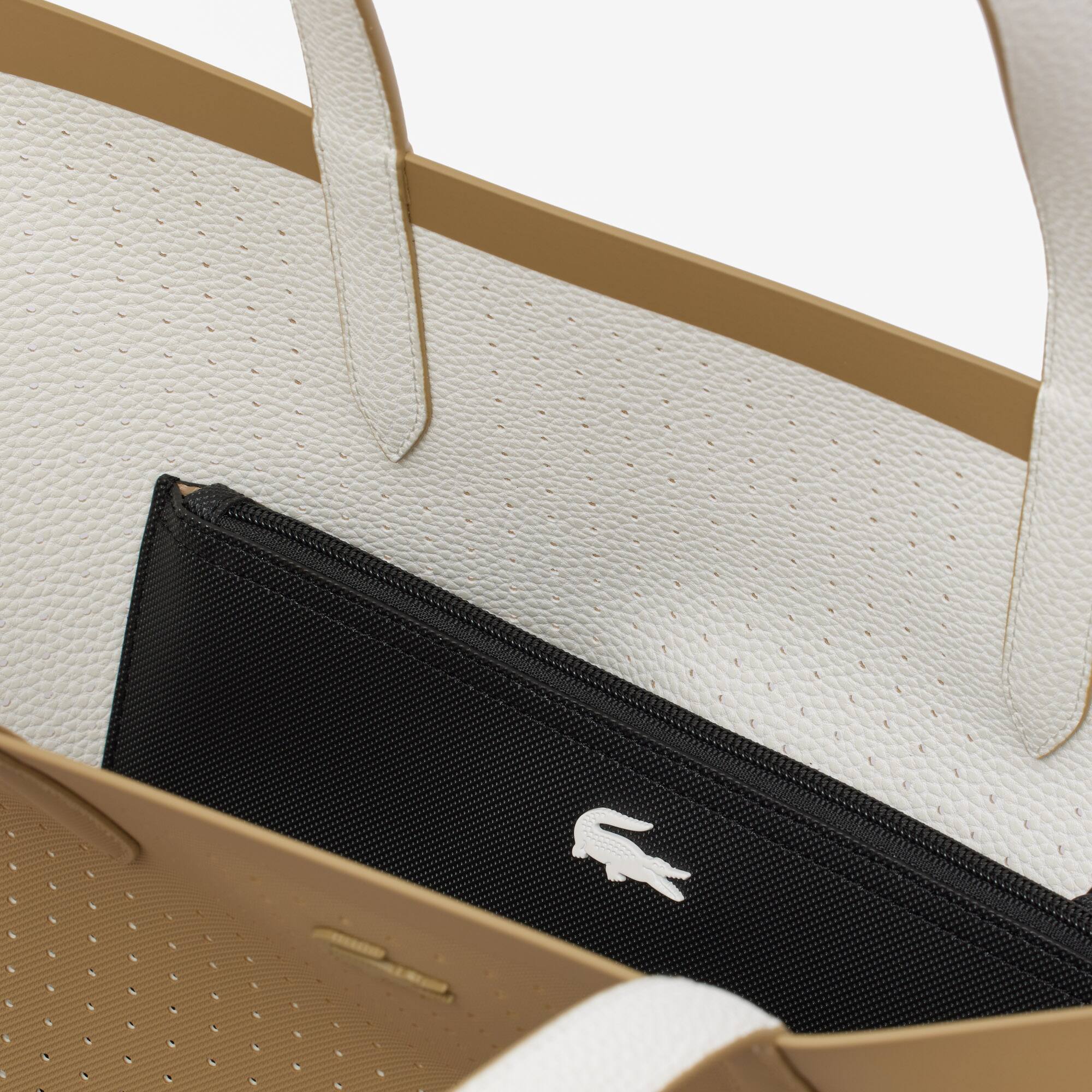 Wendbare Tote Bag mit Piqué-Effekt. Taschen - Beige - Lacoste - Damen