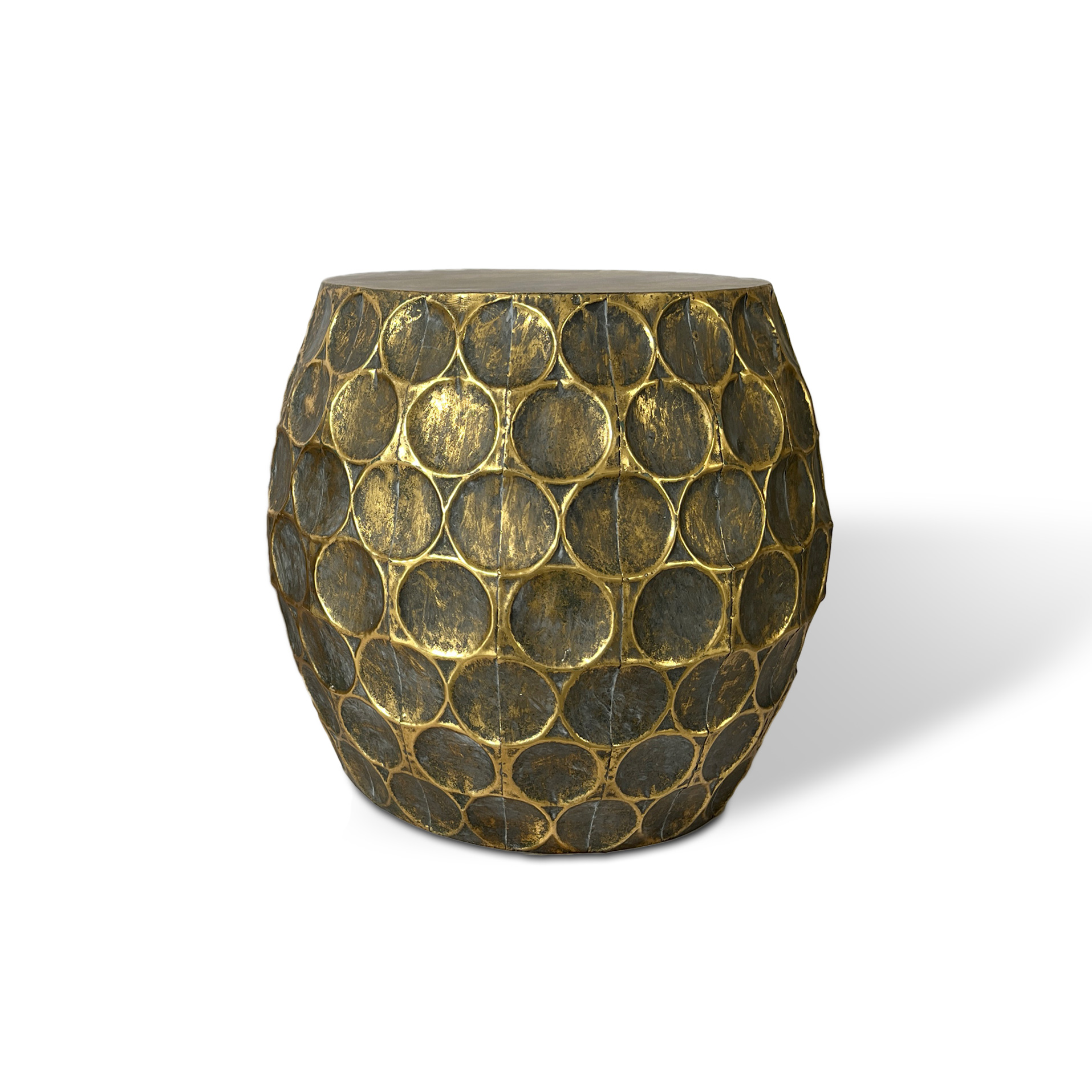 2er-Set Metallhocker 'Juliana', antik gold von fischer's lagerhaus