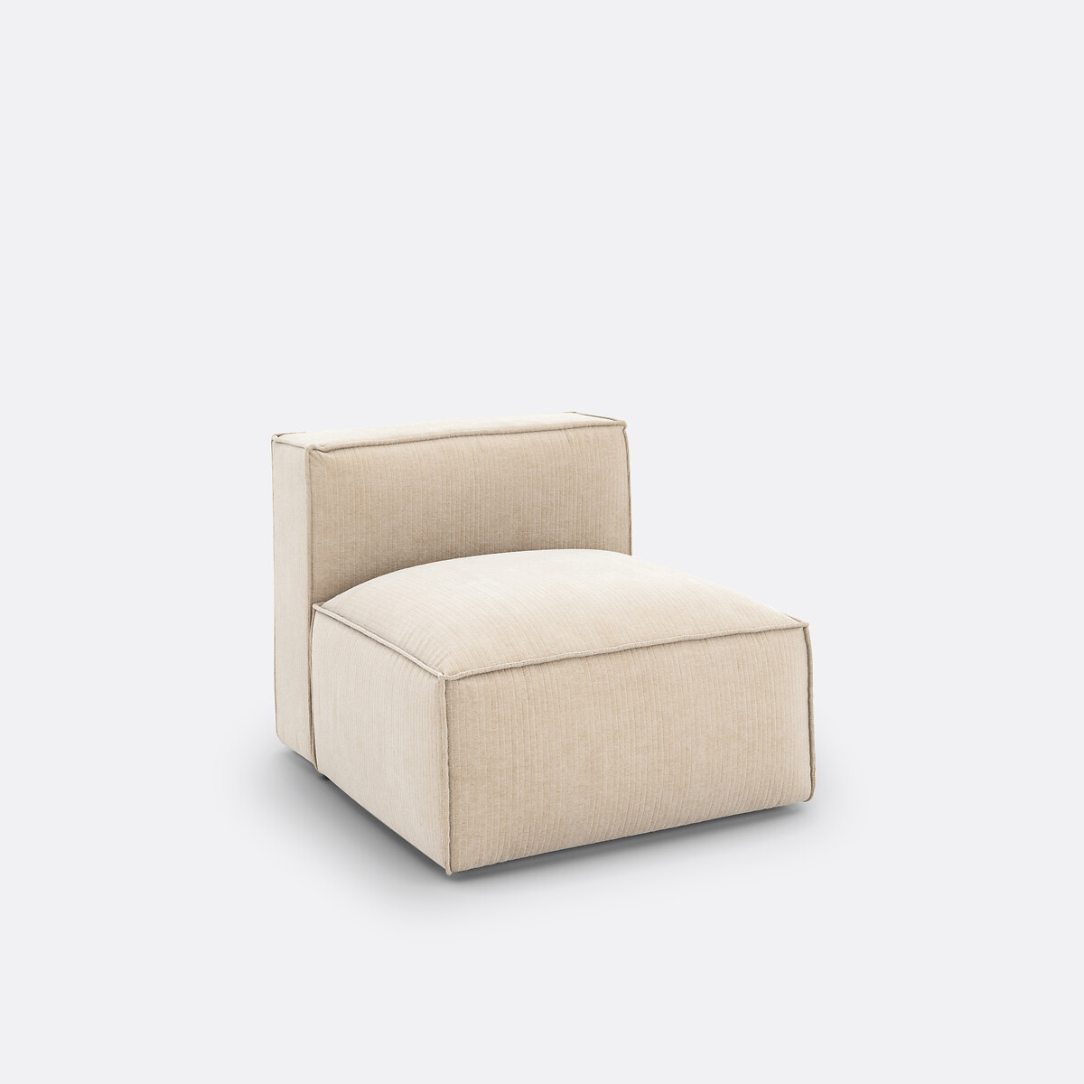 LA REDOUTE INTERIORS<br>Poltrona modular em madeira vintage com rodas caneladas, Seven