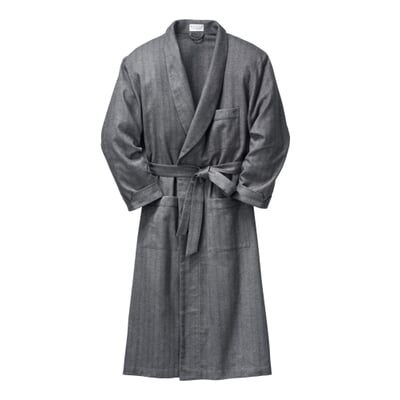 Herrenhausmantel Flanell, Anthrazit