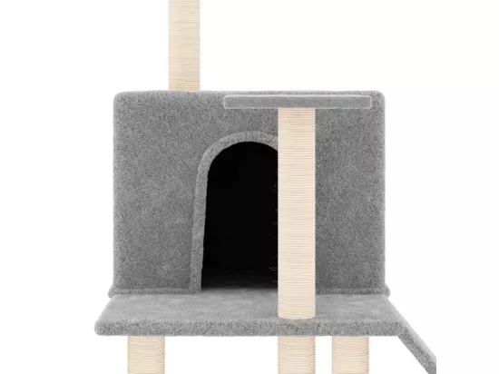 Arbre à chat avec griffoirs en sisal Gris clair 109 cm