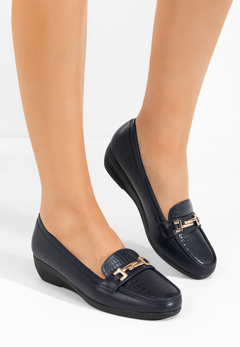 Mocassins femme bleus Mabelle
