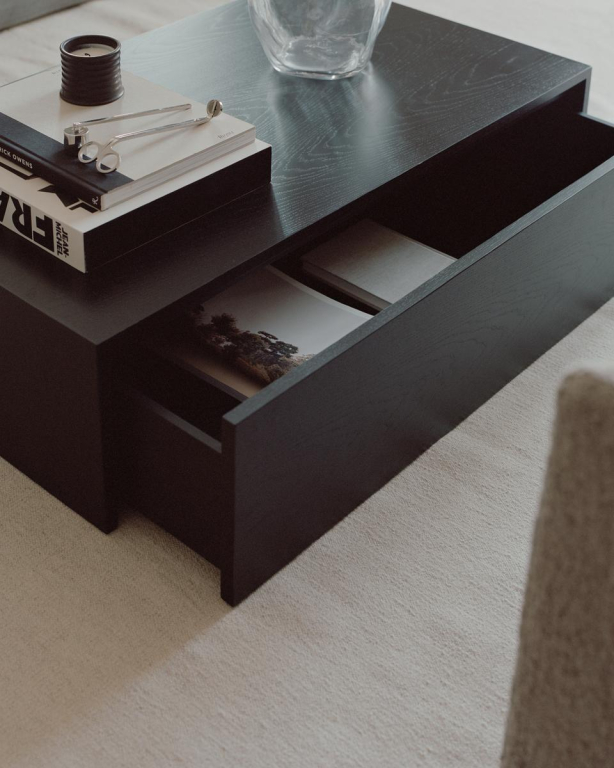 New Works Mass High salontafel met lade walnoot