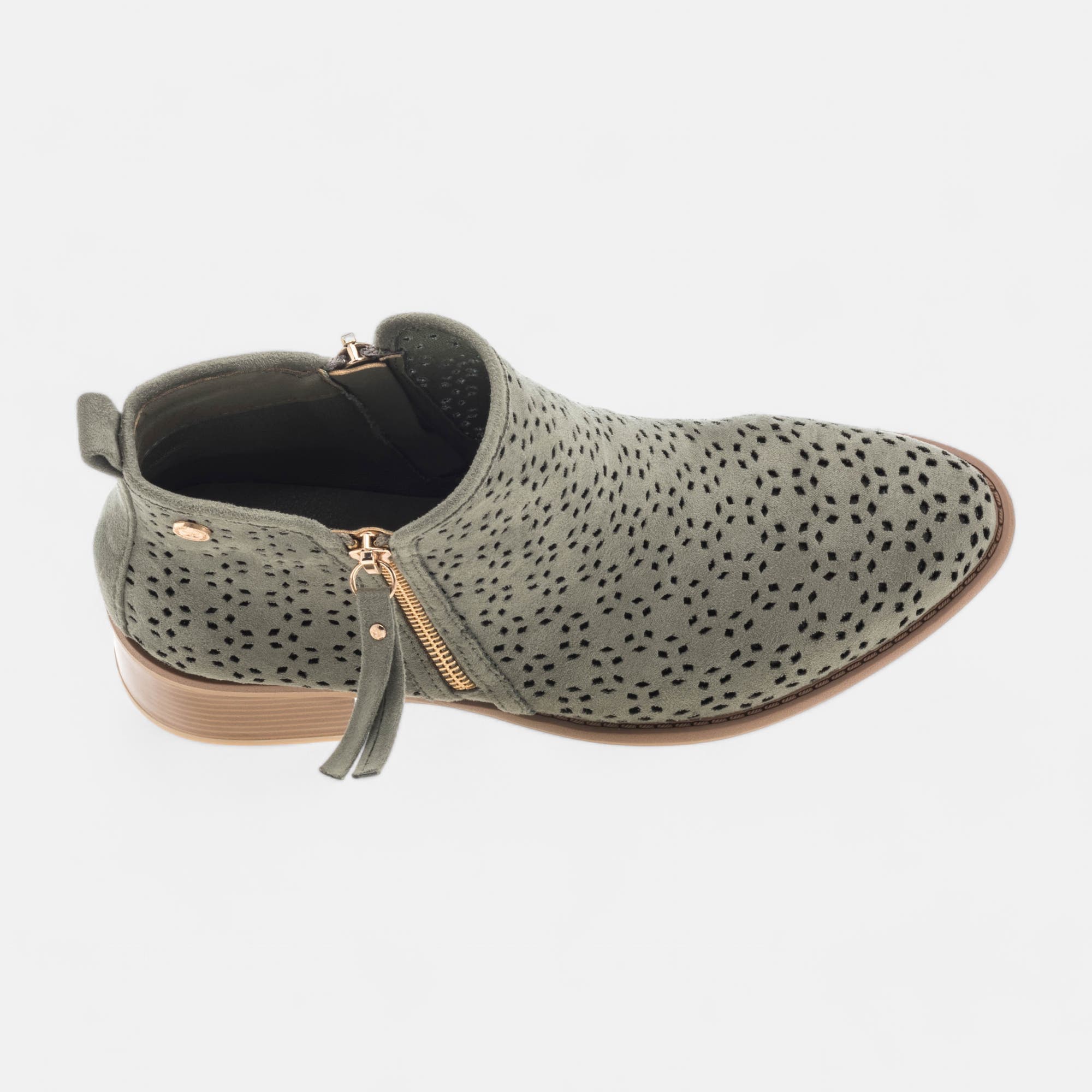 Bottines à talon Femme kaki