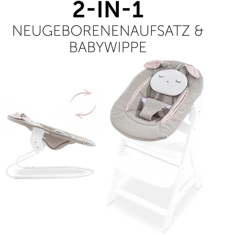 Hauck Babyaufsatz Alpha Bouncer 2in1 Powder Bunny Beige Bloom