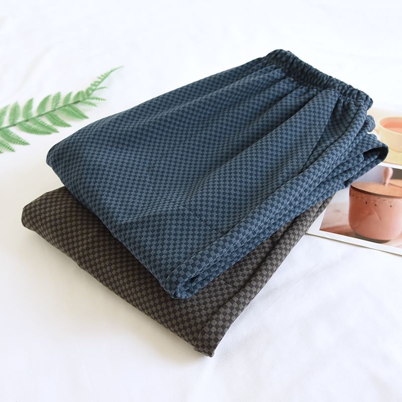 Dogini - Pyjamabroek met elastische taille en contrasterende ruitjesprint