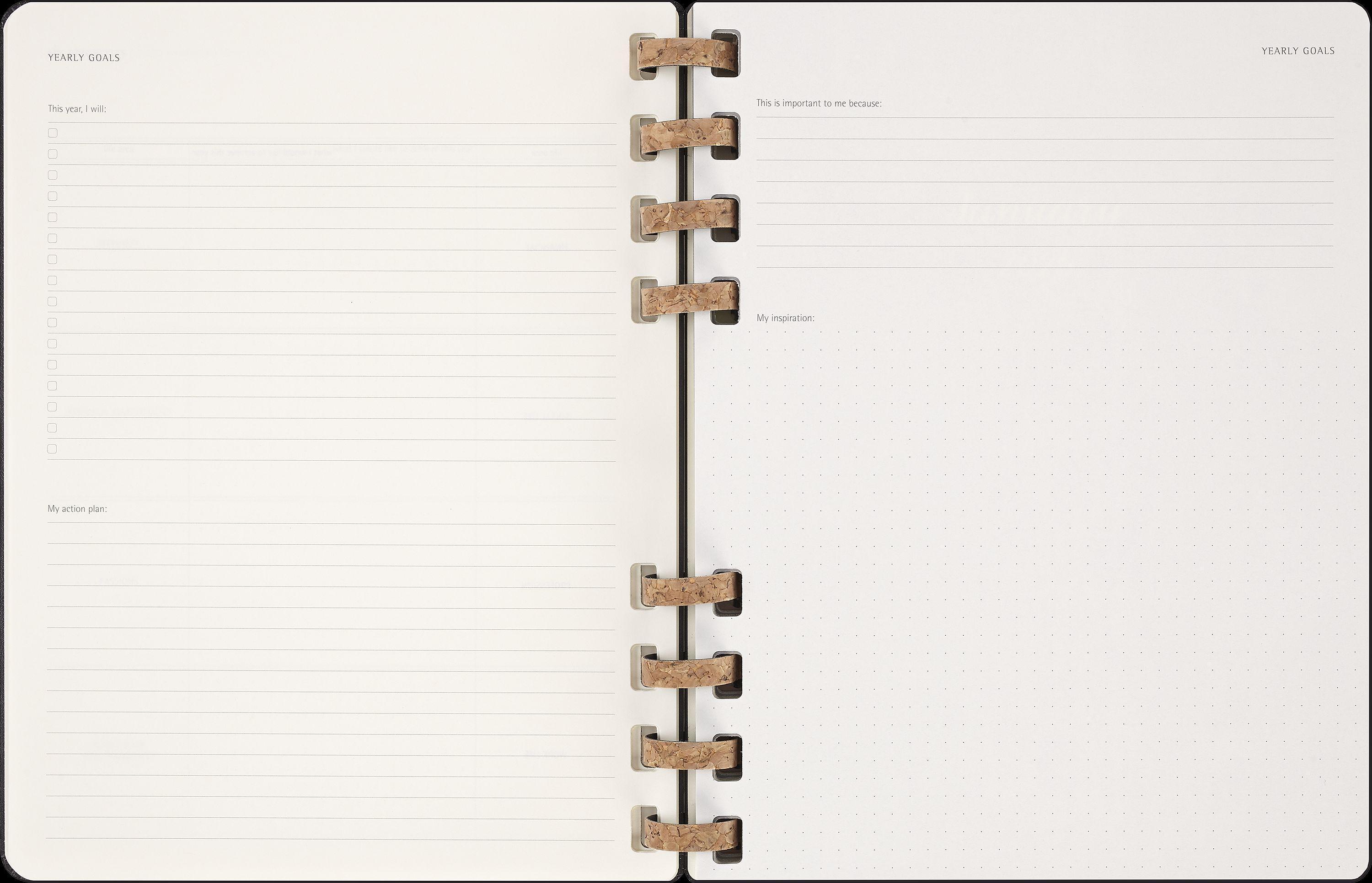 Moleskine 12 Monats Life Kalender mit Spiralbindung 2025, XL, Wochen-Monatskalender