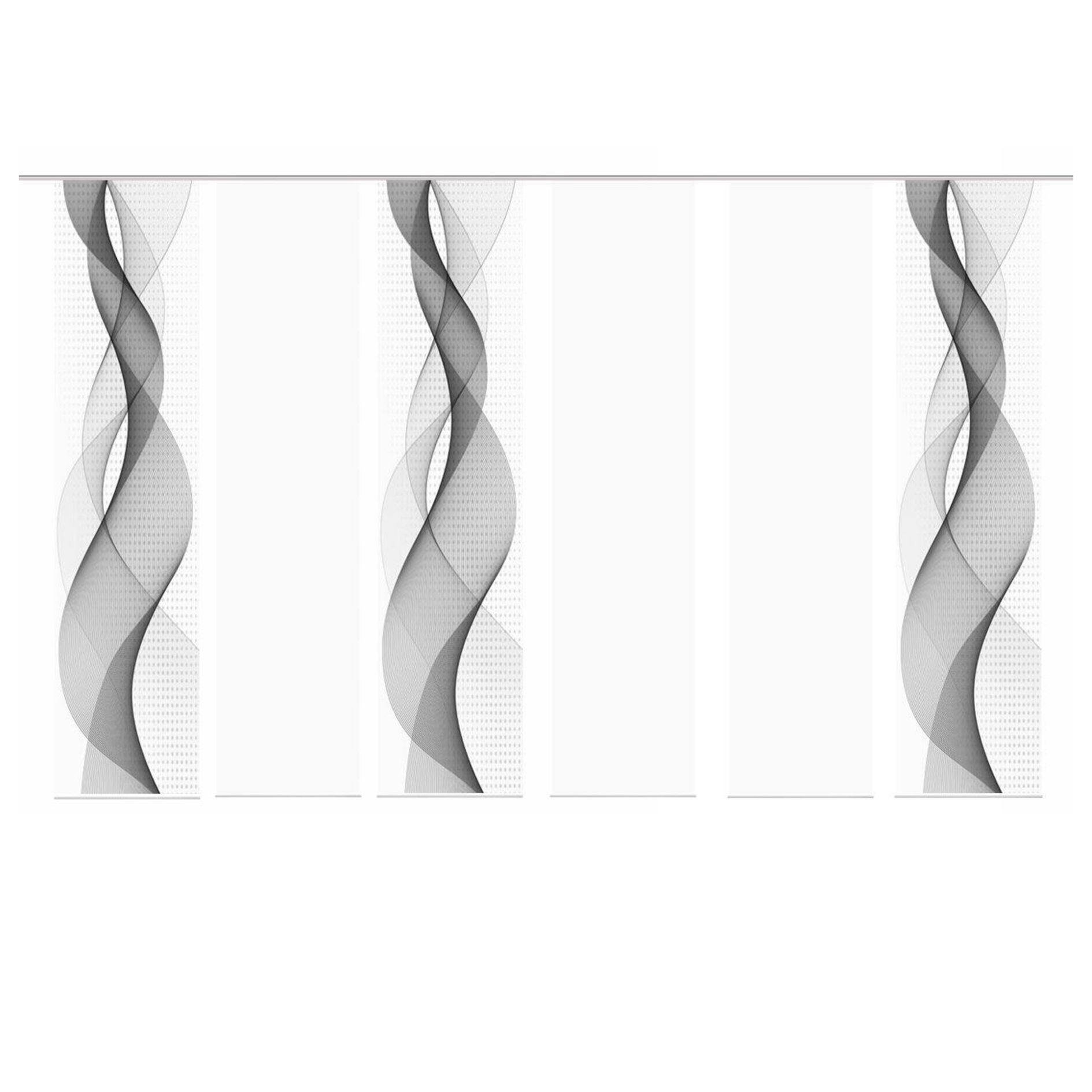 6-teiliges Schiebevorhang-Set OPALIA - grau - je 60x245 cm