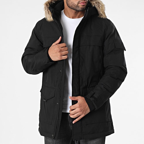 Parka Capuche Fourrure Noir