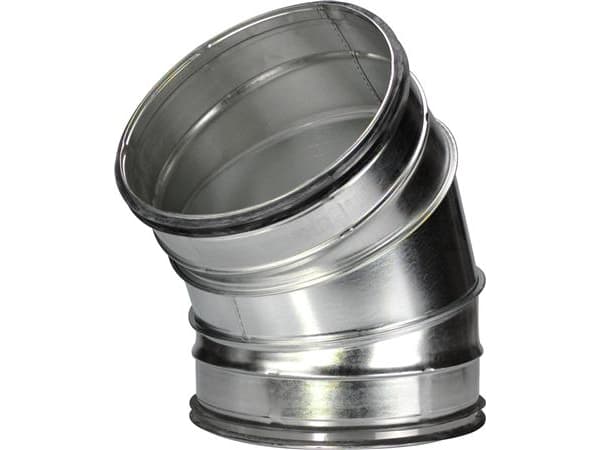 LINDAB Bøjning BFU 630 45. Falset, fremstillet af 3 segmenter. Passer i rør, nippelmål.