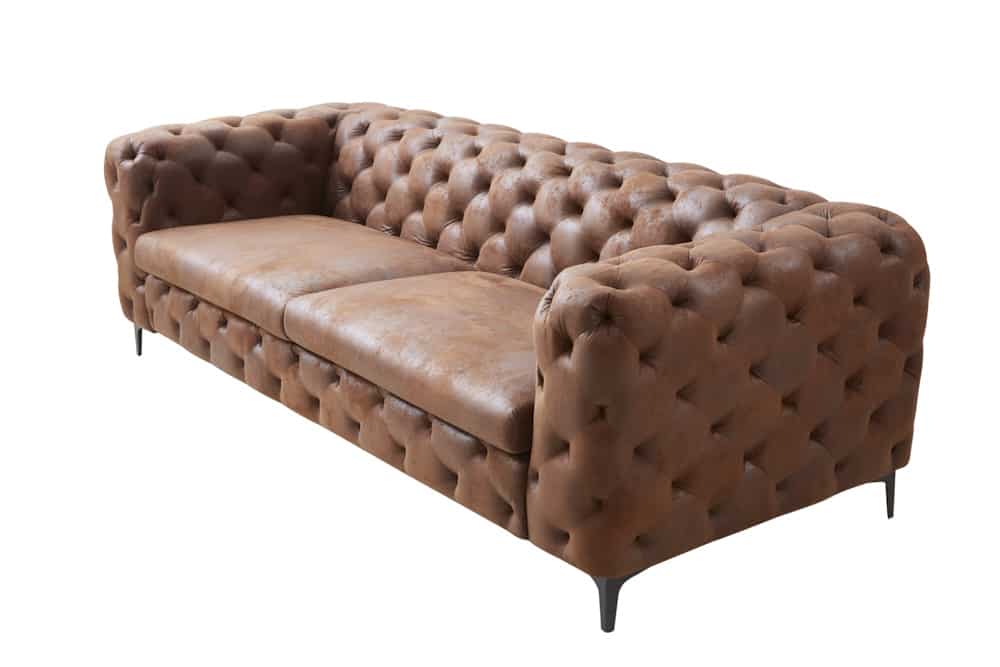 Chesterfield 3-Sitzer Sofa MODERN BAROCK 235cm antik braun Microfaser Federkern